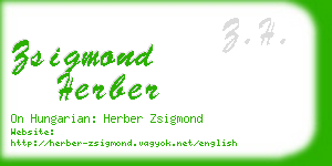 zsigmond herber business card